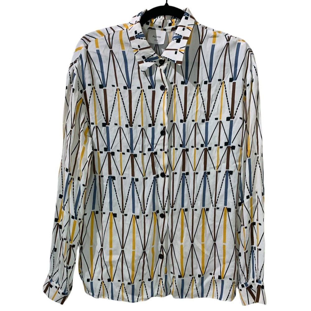 Beautiful flowy Italian Abstract shirt by Alysi